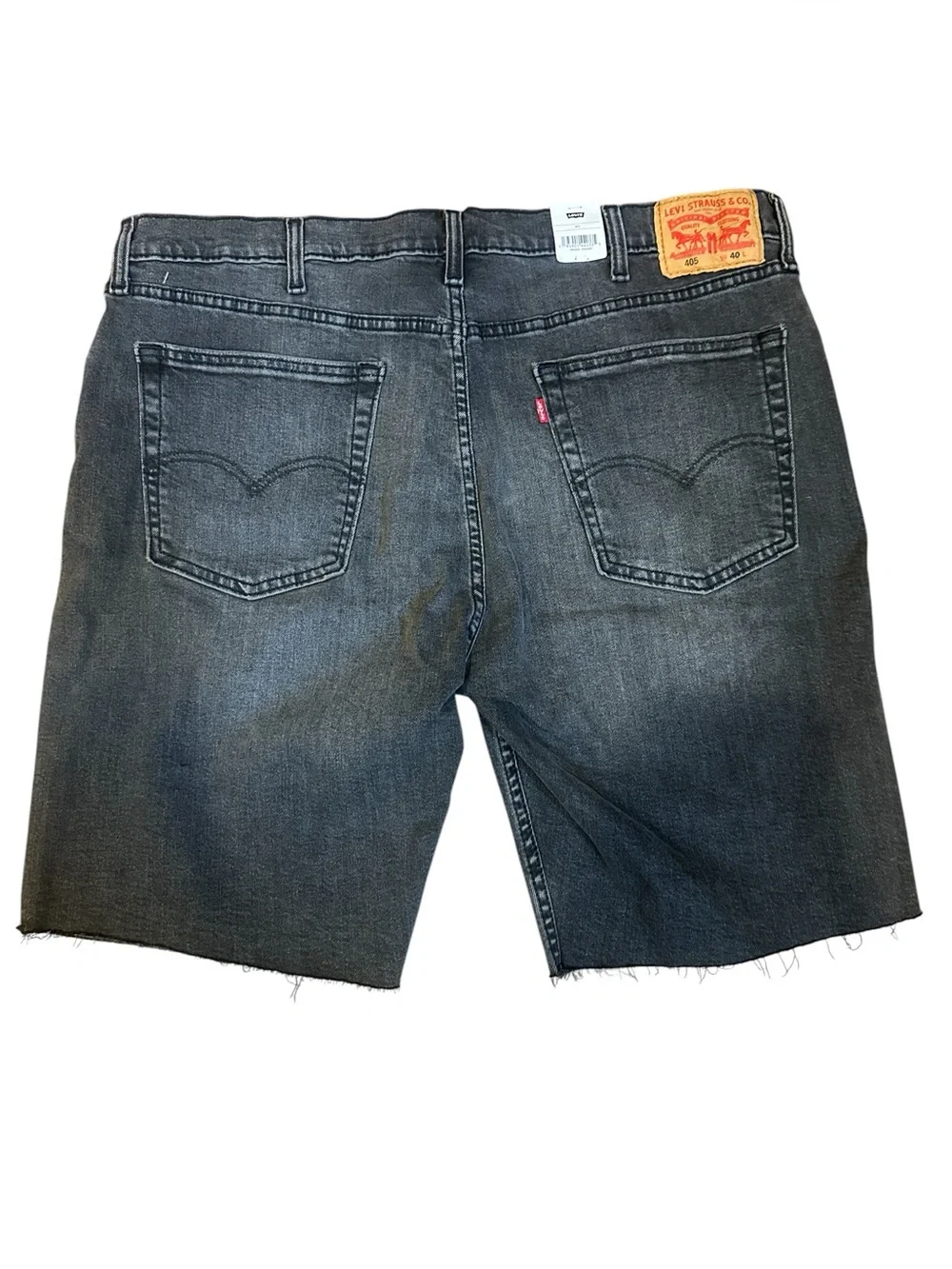 NwT Levi’s Mens 405 Standard Stretch Denim Black Jorts W40 L10 Frayed Hem Summer